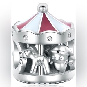 Snowman and Christmas Hat Sterling Silver Charm Sparkling Christmas Tree Dangle